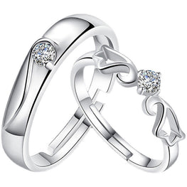 high quality platinum plated couple rings both rings adjustable!