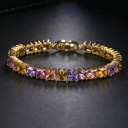 Luxury stones studded long lasting use bracelet gold finish