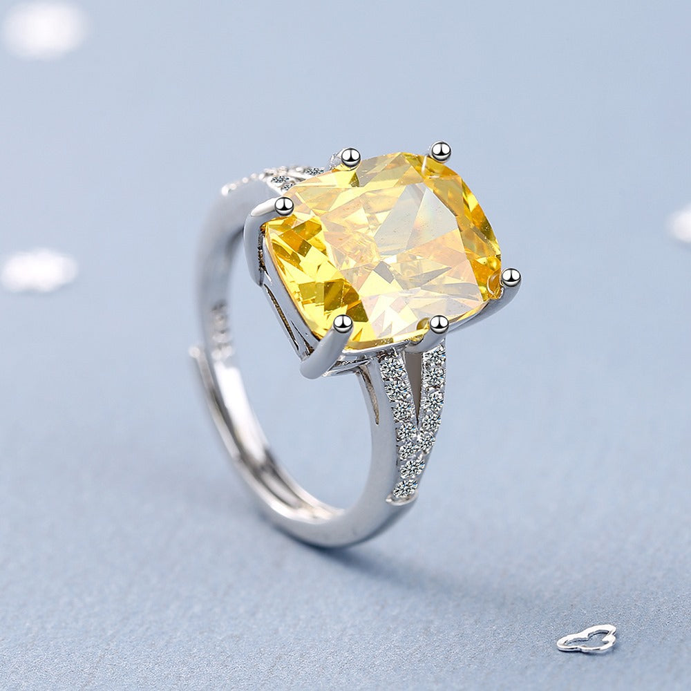 Luxury wear high quality diamond cut zircon ring adjustable