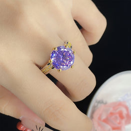 Amethyst look luxury ring adjustable with box