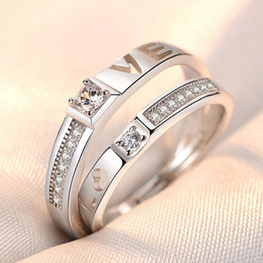 high quality platinum plated couple rings both rings adjustable!