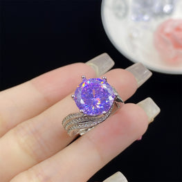 Amethyst look luxury ring adjustable with box