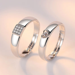 high quality platinum plated couple rings both rings adjustable!