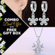 HIGH QUALITY LUXURY WEAR PLATINUM PLATED ZIRCON PENDANT CHAIN NECKLACE EARRINGS