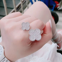 Brand look Luxury wear high quality zircon ring adjustable