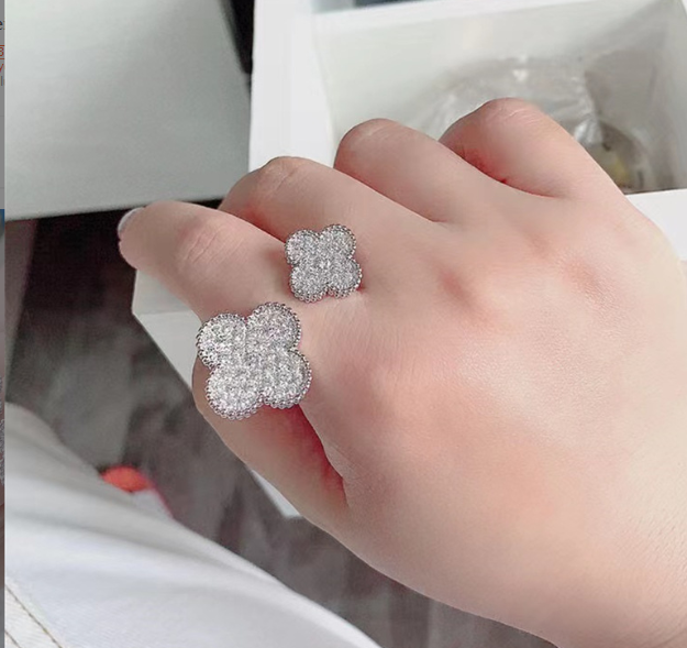 Brand look Luxury wear high quality zircon ring adjustable