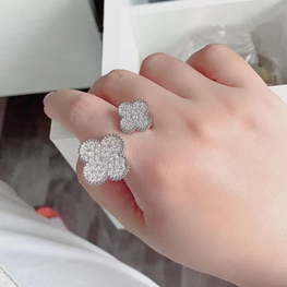 Brand look Luxury wear high quality zircon ring adjustable