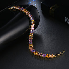 Luxury stones studded long lasting use bracelet gold finish