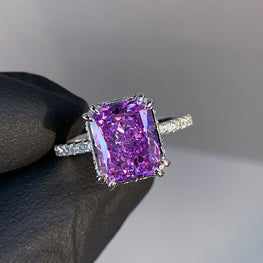 Amethyst look luxury ring adjustable with box