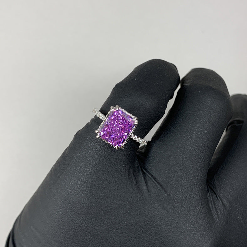 Amethyst look luxury ring adjustable with box