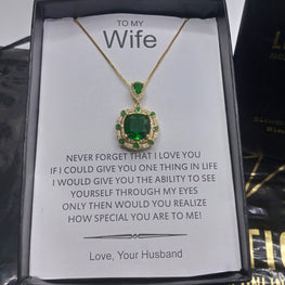 The emerald look Luxury quality pendant with free box packaging