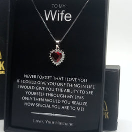 RED HEART TITANIC THEME LUXURY PENDANT WITH CHAIN AND BOX