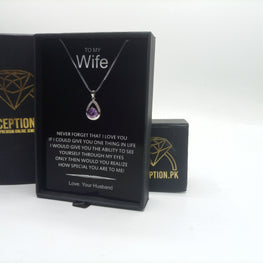 Purple stone pendant with box luxury quality