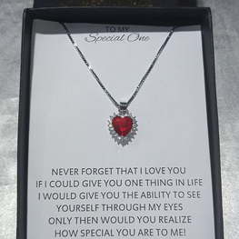 RED HEART TITANIC THEME LUXURY PENDANT WITH CHAIN AND BOX