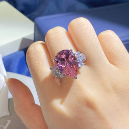 Luxury wear high quality diamond cut zircon ring adjustable