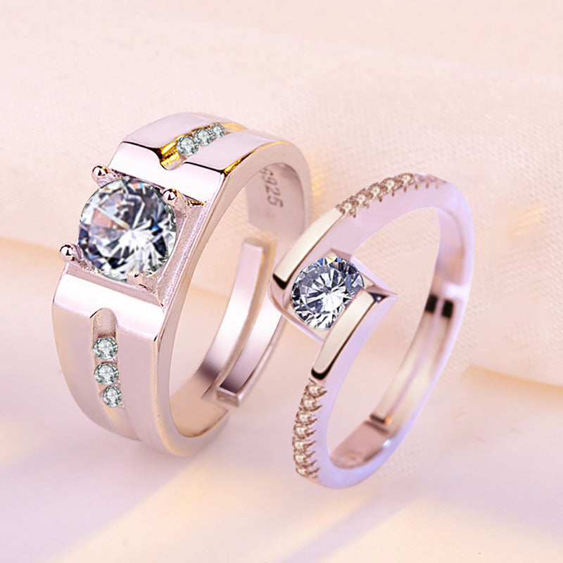 high quality platinum plated couple rings both rings adjustable!