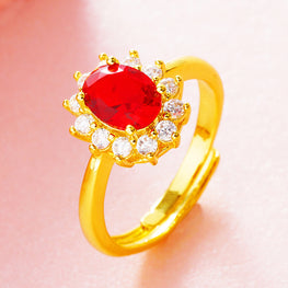 Luxury wear high quality diamond cut zircon ring adjustable