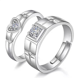 high quality platinum plated couple rings both rings adjustable!