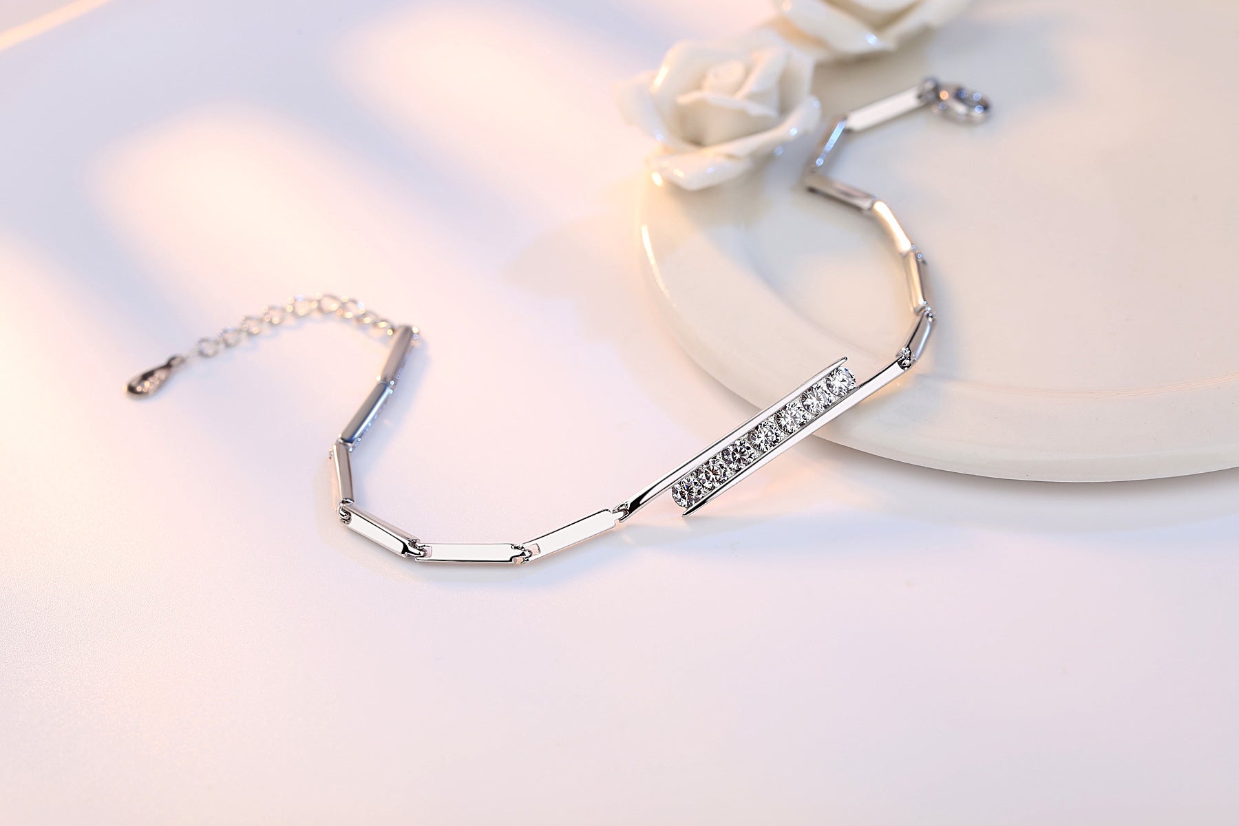 PLATINUM PLATED ZIRCON BRACELET - Lexception