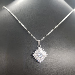 high quality rhodium plated zircon chain necklace! - Lexception