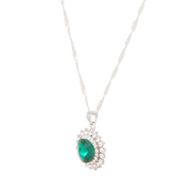 Zircon silver plated pendant necklace - Lexception