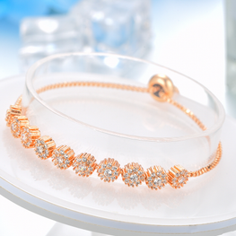 Rose Gold Trendy Tennis Bracelet Pave zircon Adjustable Link Chain Bracelet - Lexception