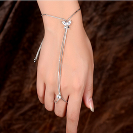 Silver Color Zircon Butterfly Chain Bracelet - Lexception