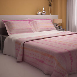 Pink Dots Design Double Bedsheet With 2 Pillow Covers - Lexception