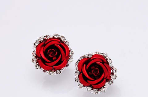 Red Rose Stud Earring - Lexception